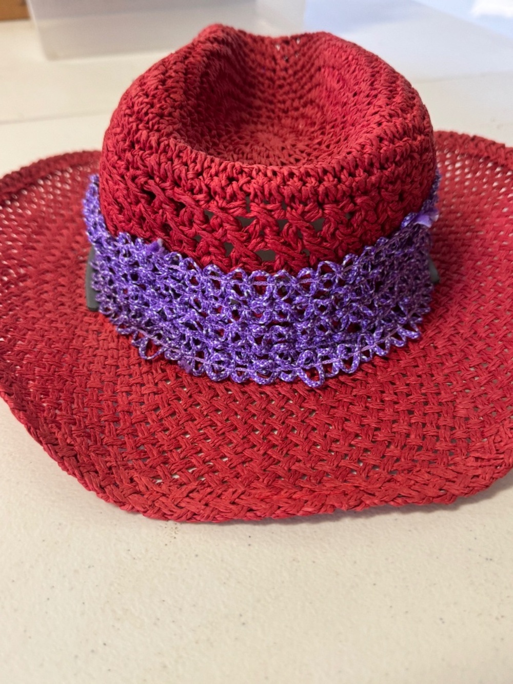 ed Hat Ladies Red and Purple Hat - NWOT
